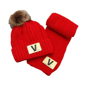 Enfants Bébé Unisexe Enfants Garçons Filles Câble D&#39;hiver Twisted Beanie Hat Set Écharpe (SK415S)